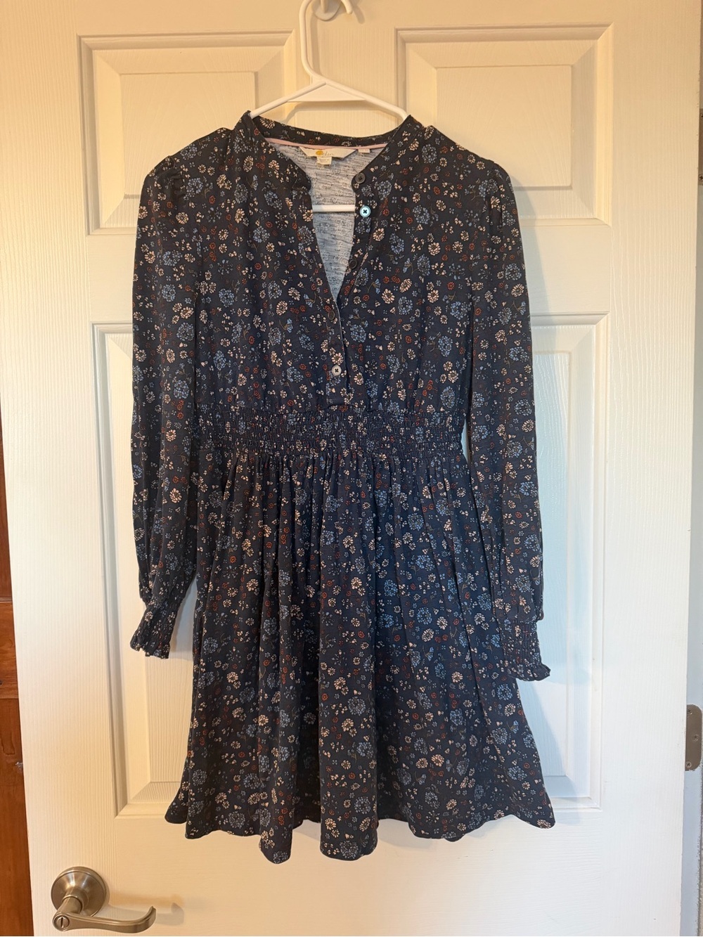 Boden Floral Long Sleeve Smocked Waist Dress - size 4P